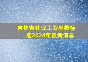 吉林省社保工资基数标准2024年最新消息