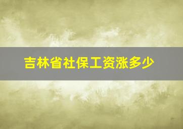 吉林省社保工资涨多少