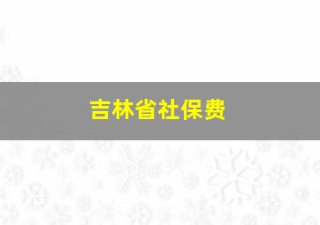 吉林省社保费