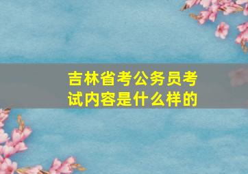 吉林省考公务员考试内容是什么样的