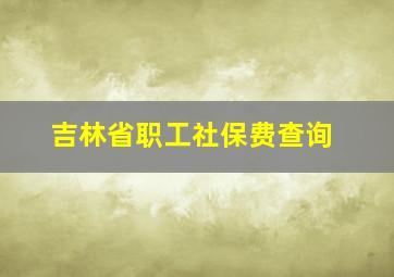 吉林省职工社保费查询