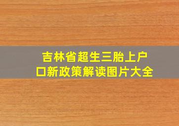 吉林省超生三胎上户口新政策解读图片大全