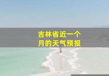 吉林省近一个月的天气预报