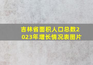 吉林省面积人口总数2023年增长情况表图片