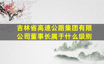 吉林省高速公路集团有限公司董事长属于什么级别