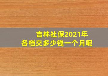 吉林社保2021年各档交多少钱一个月呢