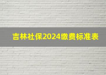 吉林社保2024缴费标准表