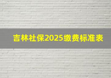 吉林社保2025缴费标准表