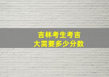 吉林考生考吉大需要多少分数