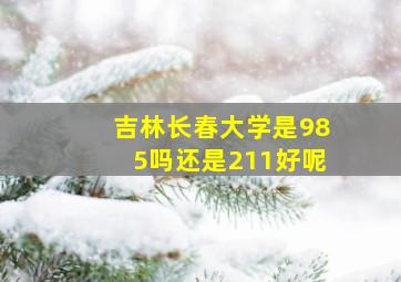 吉林长春大学是985吗还是211好呢