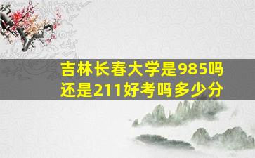 吉林长春大学是985吗还是211好考吗多少分