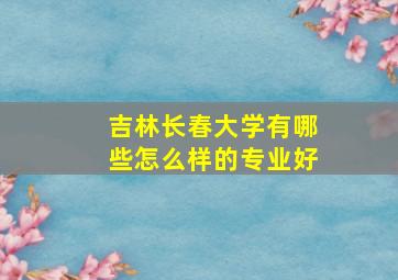 吉林长春大学有哪些怎么样的专业好