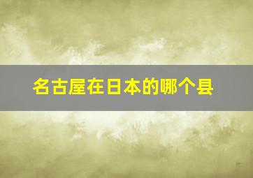 名古屋在日本的哪个县