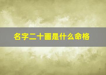 名字二十画是什么命格