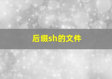 后缀sh的文件