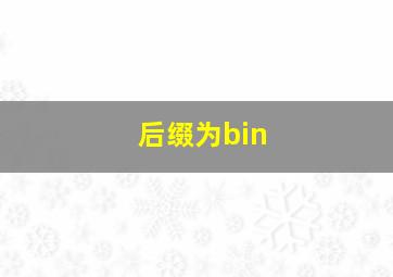 后缀为bin