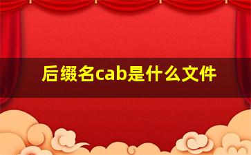 后缀名cab是什么文件