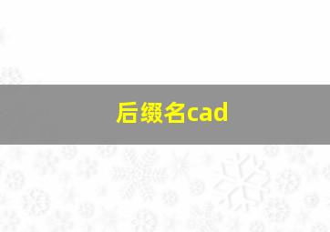 后缀名cad