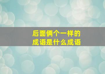 后面俩个一样的成语是什么成语