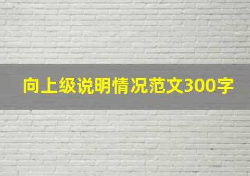 向上级说明情况范文300字