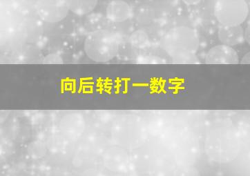 向后转打一数字