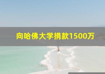 向哈佛大学捐款1500万