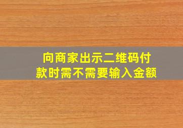 向商家出示二维码付款时需不需要输入金额