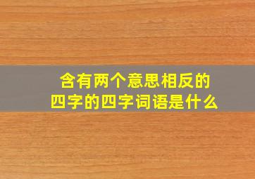 含有两个意思相反的四字的四字词语是什么