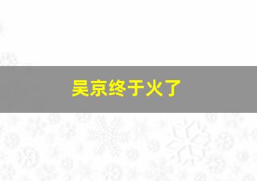 吴京终于火了