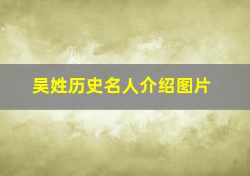 吴姓历史名人介绍图片