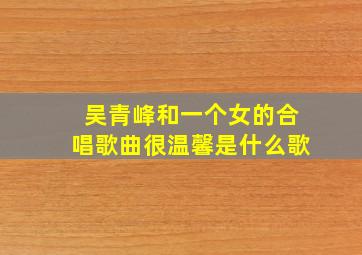 吴青峰和一个女的合唱歌曲很温馨是什么歌