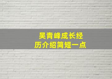 吴青峰成长经历介绍简短一点