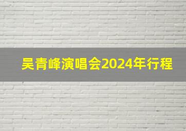 吴青峰演唱会2024年行程