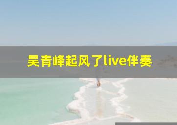 吴青峰起风了live伴奏