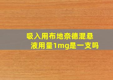 吸入用布地奈德混悬液用量1mg是一支吗