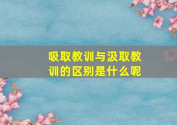 吸取教训与汲取教训的区别是什么呢