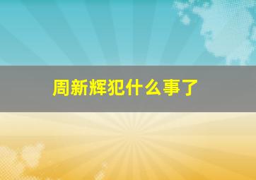 周新辉犯什么事了