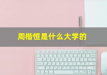 周楷恒是什么大学的