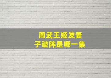 周武王姬发妻子破阵是哪一集