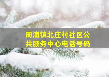 周浦镇北庄村社区公共服务中心电话号码