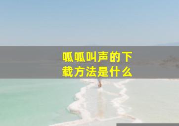 呱呱叫声的下载方法是什么