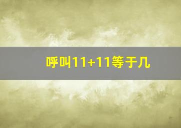 呼叫11+11等于几