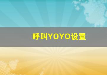 呼叫YOYO设置