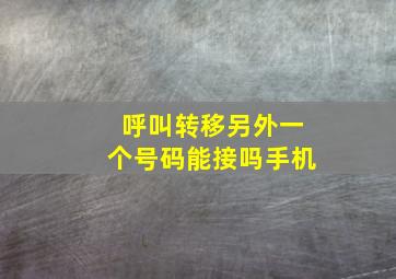 呼叫转移另外一个号码能接吗手机