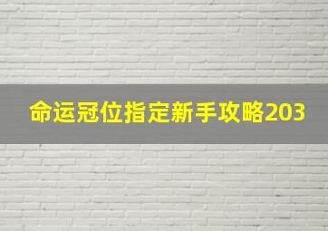 命运冠位指定新手攻略203