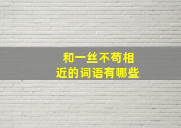 和一丝不苟相近的词语有哪些