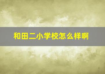 和田二小学校怎么样啊