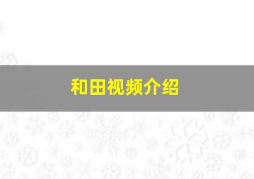 和田视频介绍