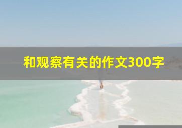 和观察有关的作文300字