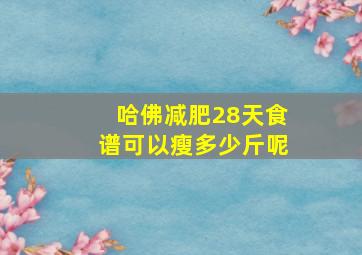 哈佛减肥28天食谱可以瘦多少斤呢